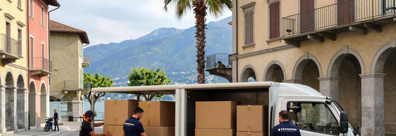Déménageurs professionnels intervenant dans différents quartiers de Lugano, rues étroites et zones résidentielles