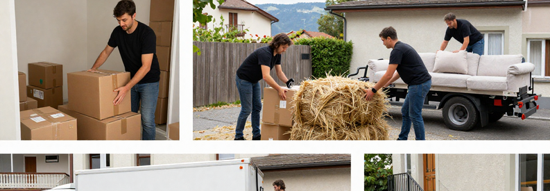 Trois formules déménagement Vaud : préparation client, chargement professionnel, transport mobilier protégé