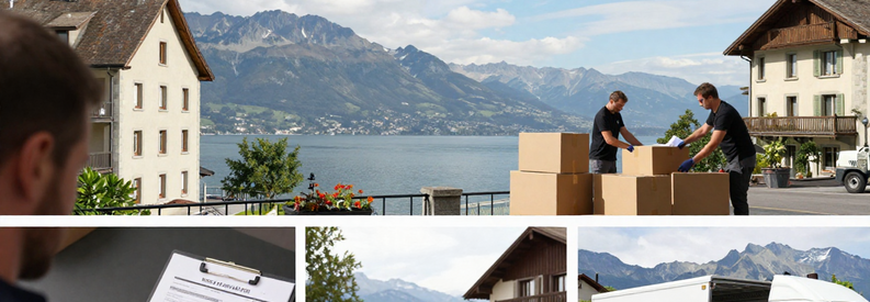 Trois étapes obtention offre déménageur Montreux : description projet, évaluation volume, chargement mobilier Riviera