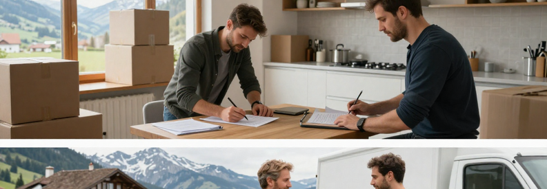 Processus Estimation Demenageur Schwyz 3 Etapes Trois étapes pour obtenir estimation déménageur Schwyz : description projet, évaluation volume, accord final