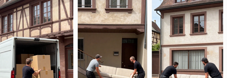 Trois situations illustrant différents volumes et prestations pour déménagement à Bâle avec équipes professionnelles