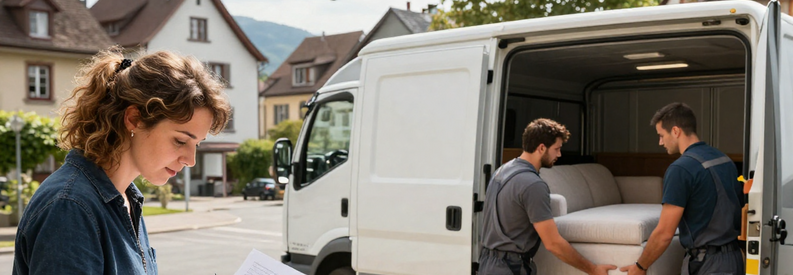 Trois étapes pour obtenir une offre de déménagement à Liestal : formulaire, contact déménageur, chargement