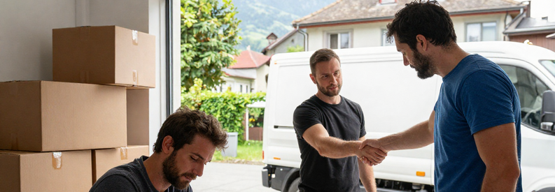 Trois étapes pour obtenir des offres de déménagement à Olten : formulaire, contact déménageur, confirmation