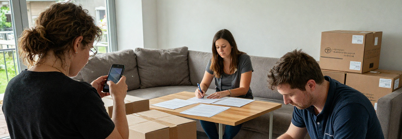 Organisation du partage des biens lors d'un déménagement divorce en Suisse : inventaire et documentation