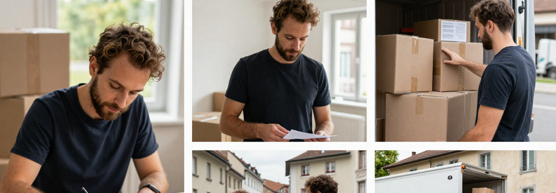 Trois Etapes Demande Demenagement Bienne Processus simplifié : client remplit demande, déménageur présente estimation, équipe professionnelle intervient à Bienne